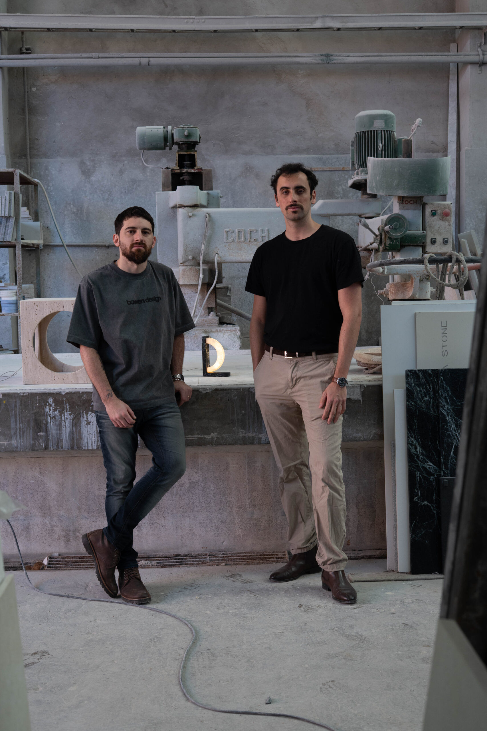 Argentine designers explore glass and stone in two light creations for Paris